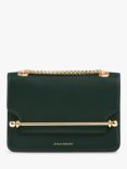 Strathberry East/West Mini Leather Cross Body Bag, Bottle Green