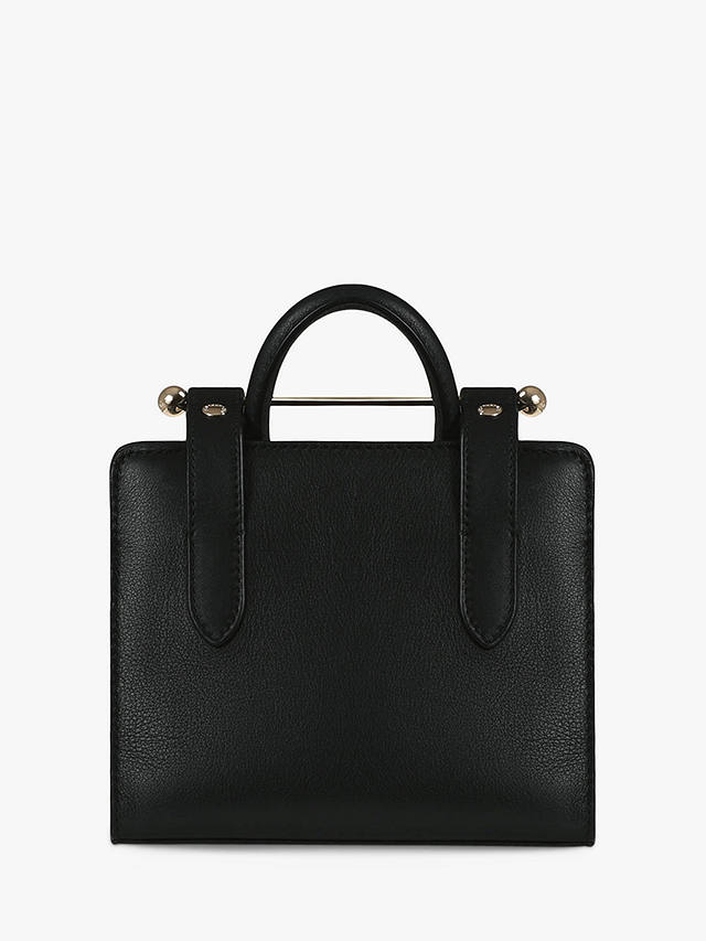 Strathberry Nano Leather Tote Bag, Black at John Lewis & Partners