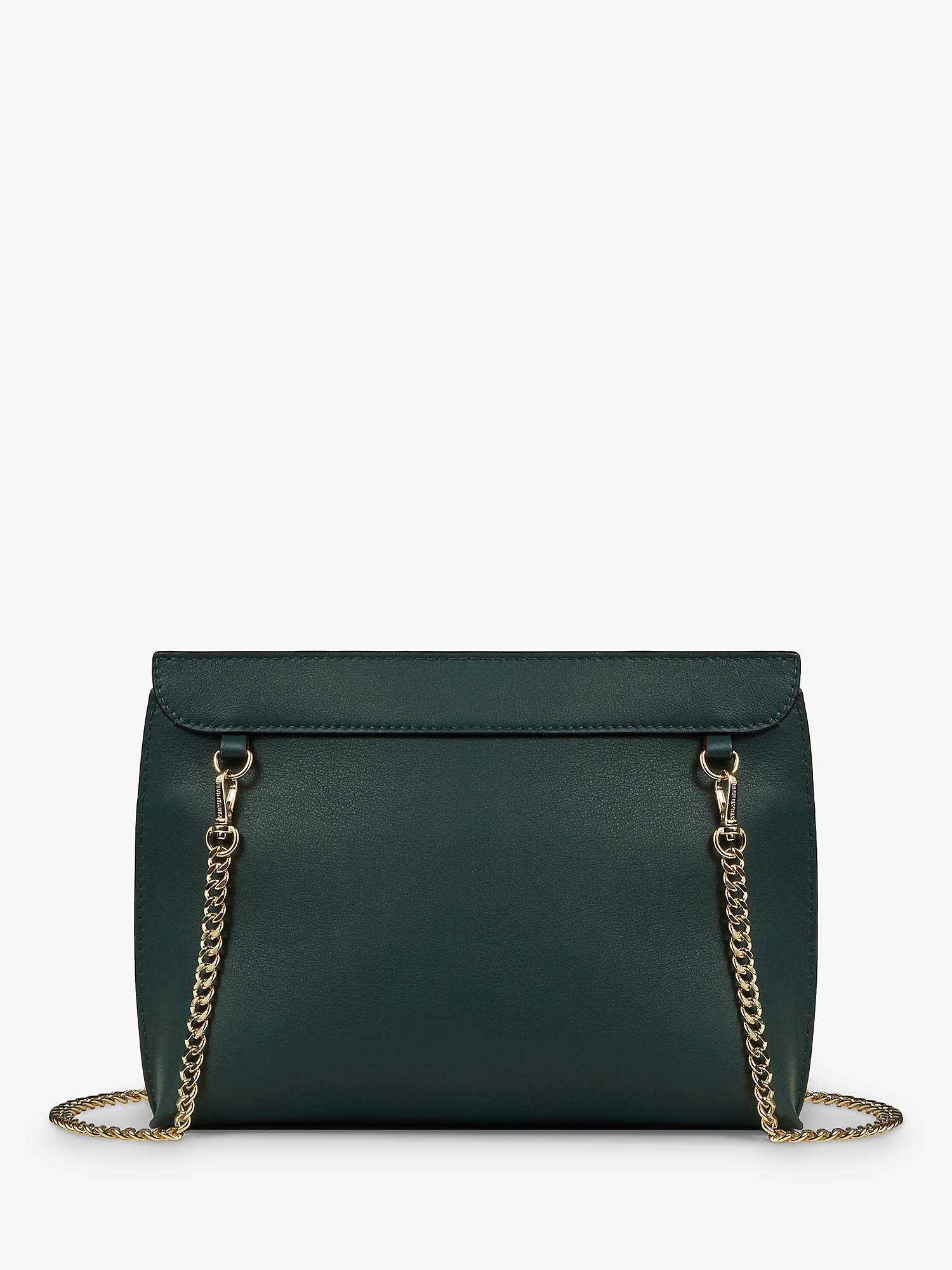 Strathberry Stylist Leather Clutch Bag, Bottle Green at John Lewis ...