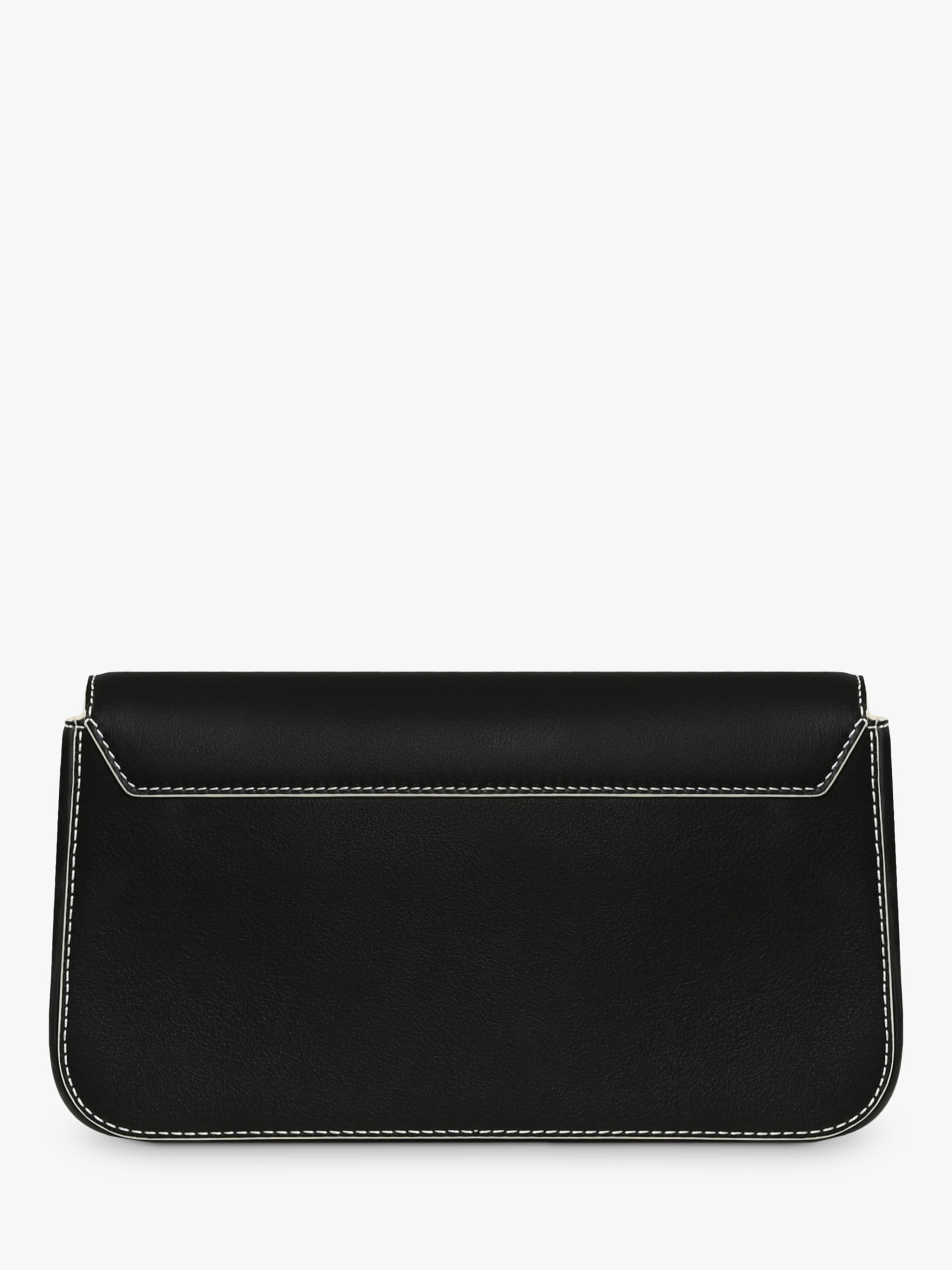 Strathberry East/West Omni Leather Clutch Bag, Black