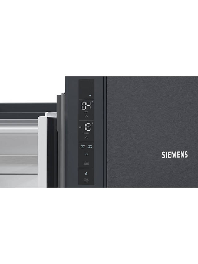 Buy Siemens iQ500 KF96NAXEAG Freestanding 65/35 French Fridge Freezer, Black Stainless Steel Online at johnlewis.com