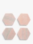 John Lewis Hexagonal Pink Marble Coaster, Set of 4, Light Pink