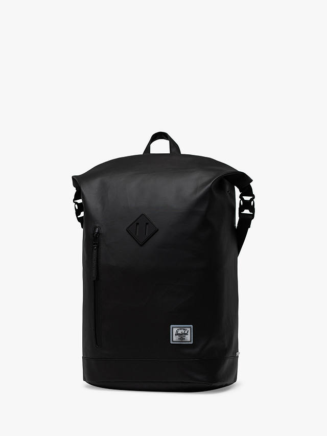 Herschel Supply Co. Recycled Polyester Weather Resistant Roll Top Backpack, Black