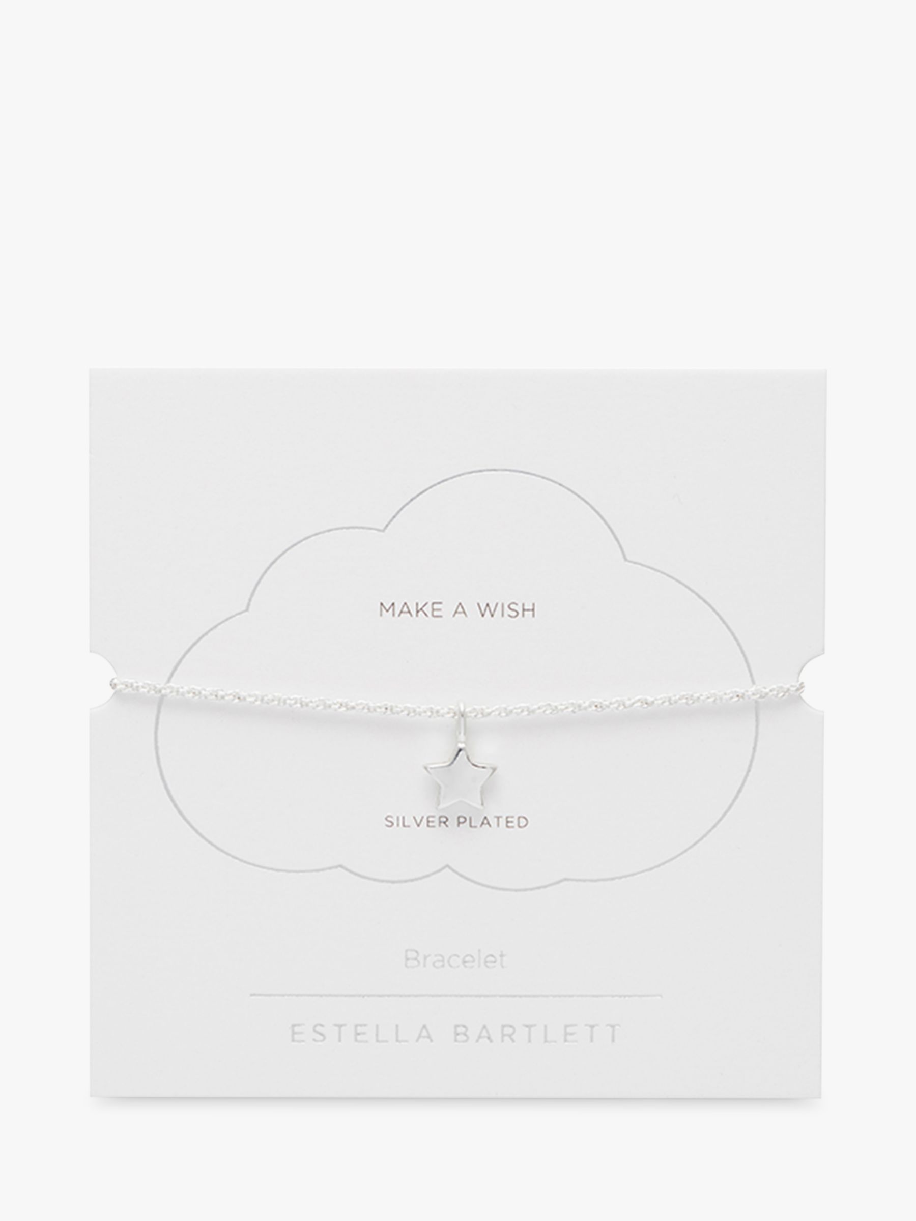 Estella Bartlett Wish Cushion Star Amelia Bracelet, Silver at John ...