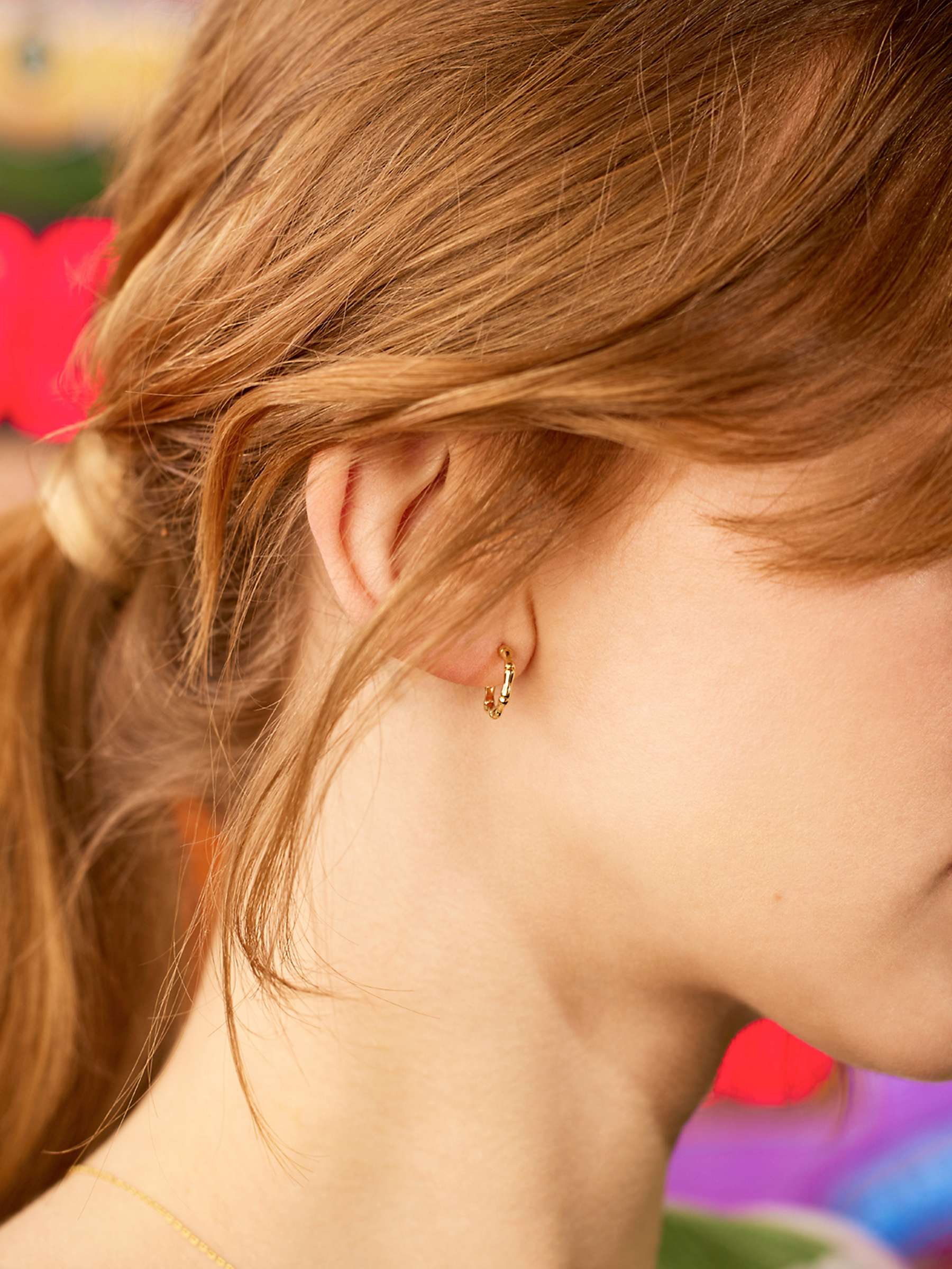 Buy Estella Bartlett Bamboo Detail Hoop Earrings, Gold Online at johnlewis.com