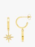 Estella Bartlett Cubic Zirconia North Star Drop Earrings, Gold