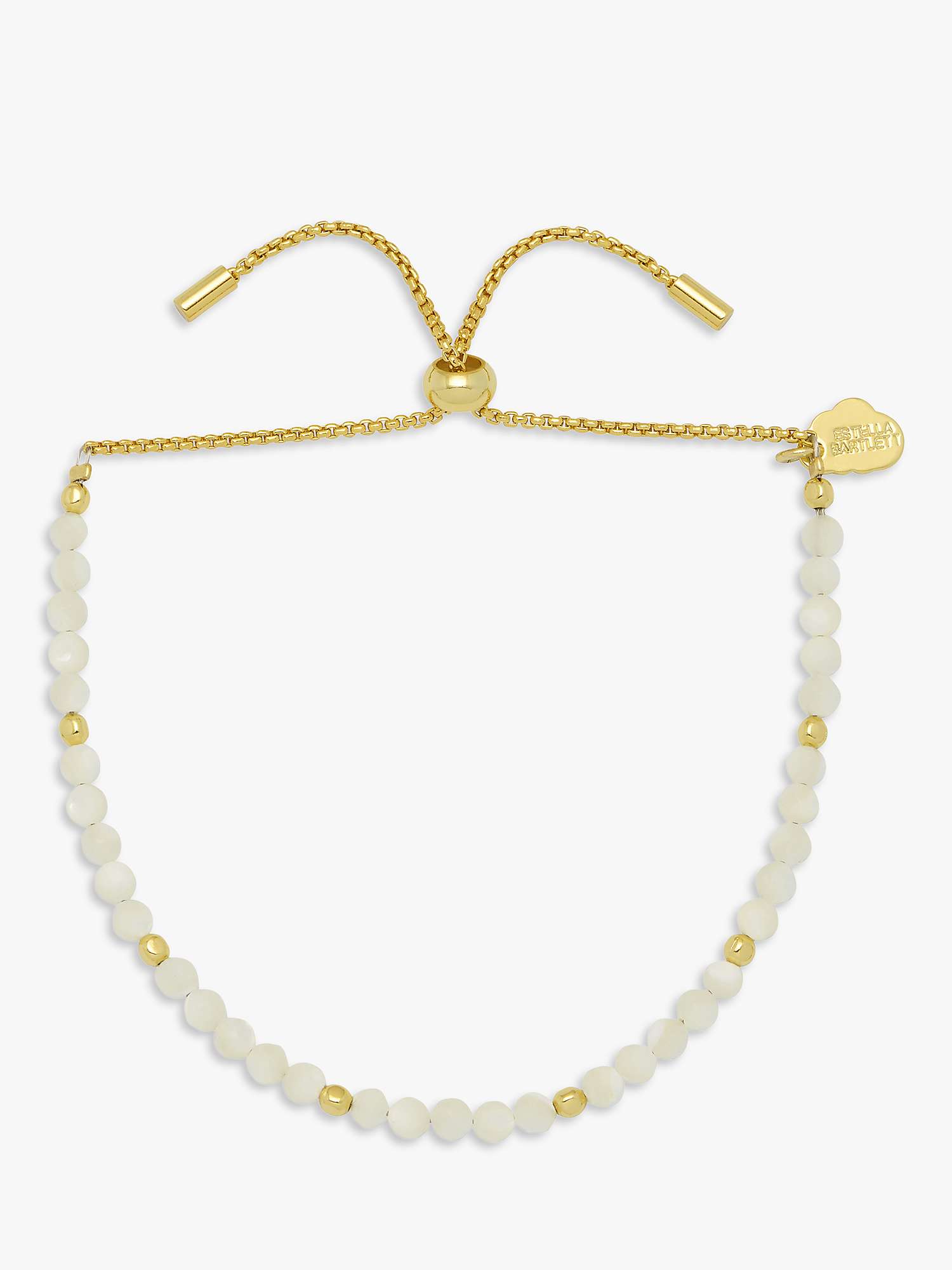 Buy Estella Bartlett Amelia Mother of Pearl Beaded Bracelet, Gold/White Online at johnlewis.com