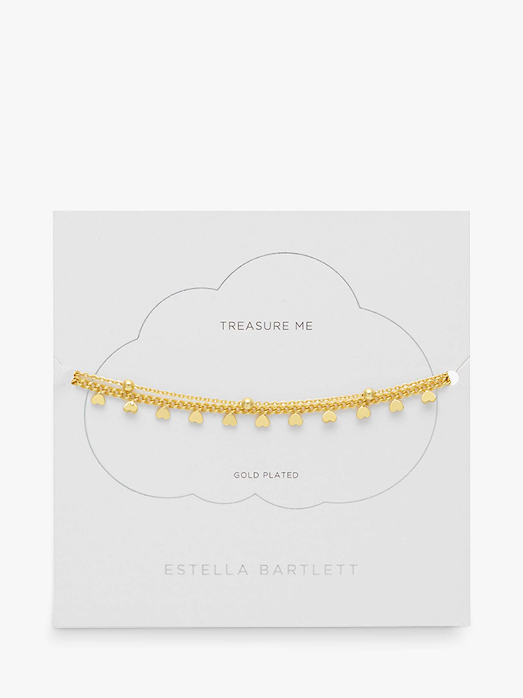 Buy Estella Bartlett Treasure Me Heart Droplet Double Bracelet, Gold Online at johnlewis.com