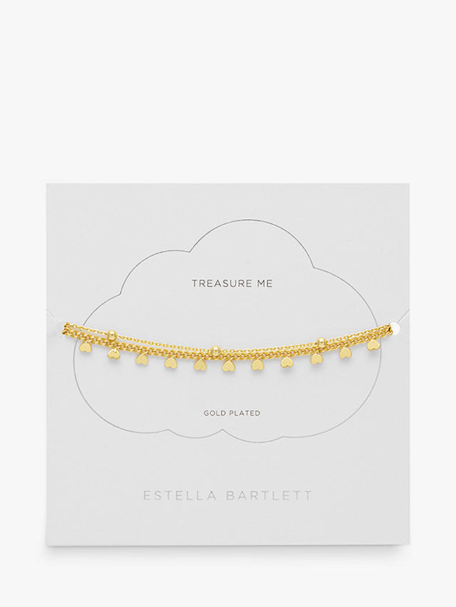 Estella Bartlett Treasure Me Heart Droplet Double Bracelet, Gold