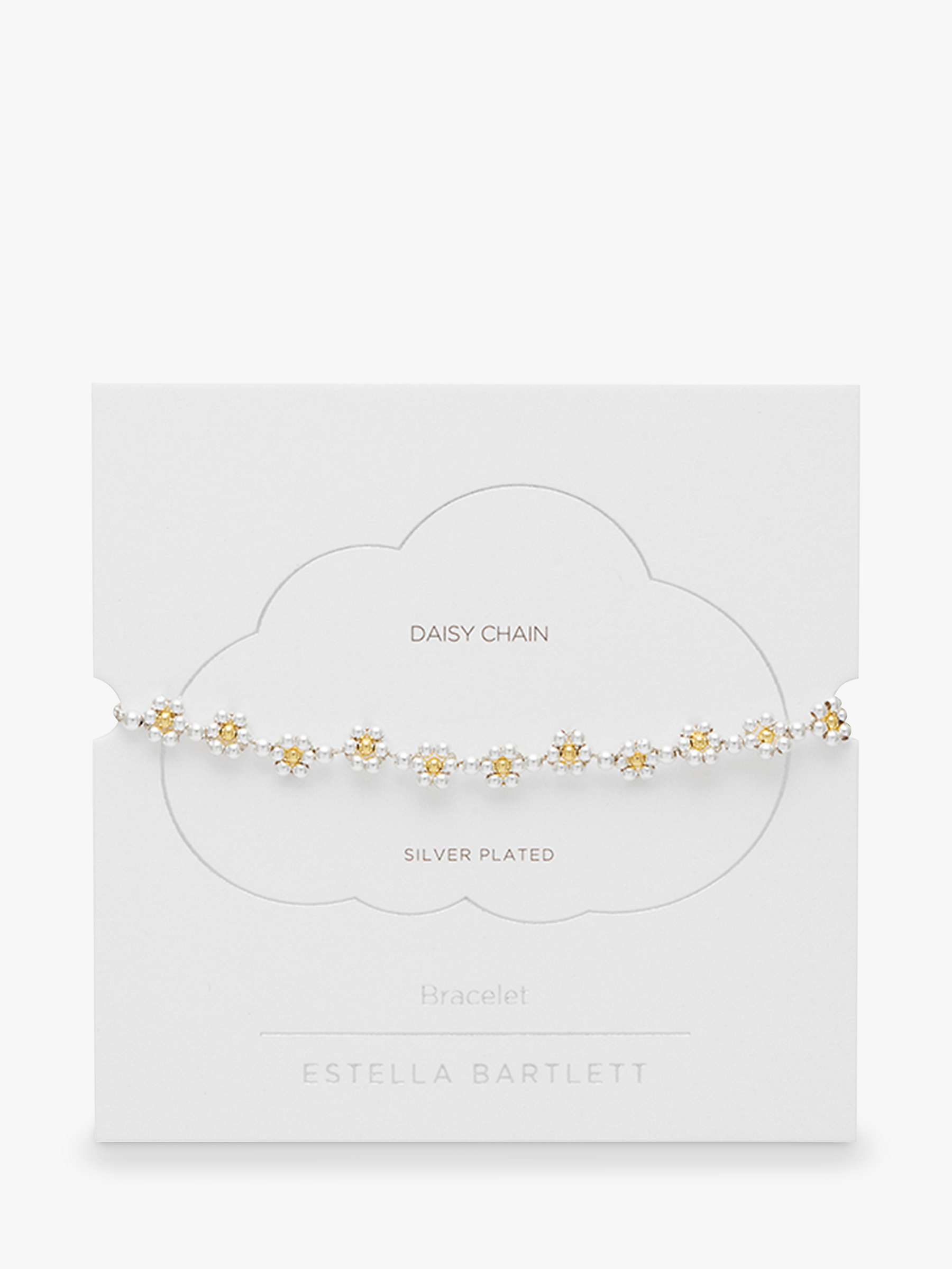 Estella Bartlett Amelia Daisy Chain Bracelet, Silver/Gold at John Lewis ...