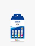 Epson EcoTank 104 Ink Bottle, Pack of 4, Multi