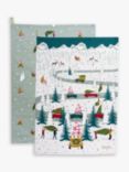 Sophie Allport Christmas Cotton Tea Towel, Set of 2, Multi