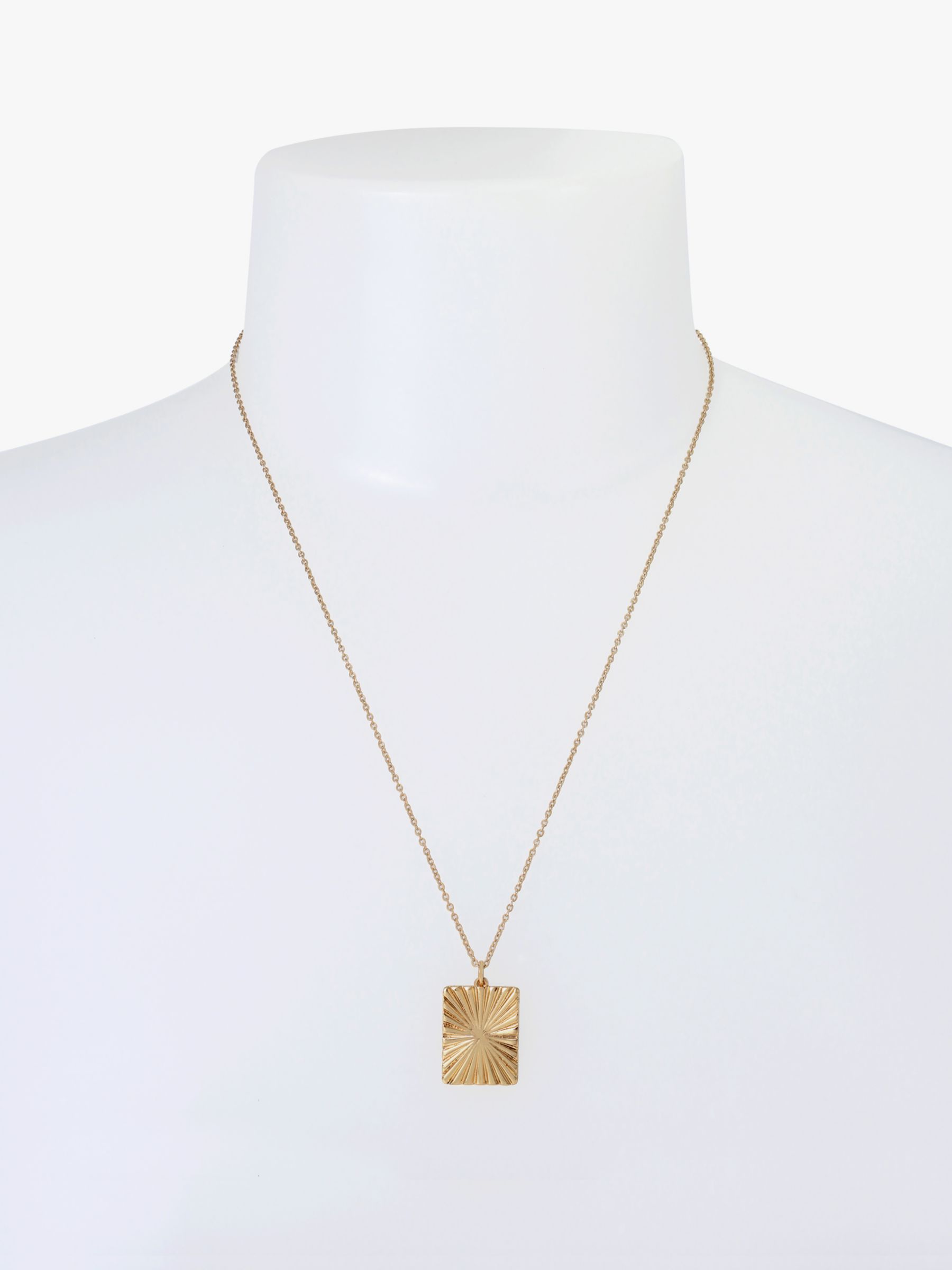 Buy AllSaints Textured Fan Chain Pendant Necklace, Warm Brass Online at johnlewis.com