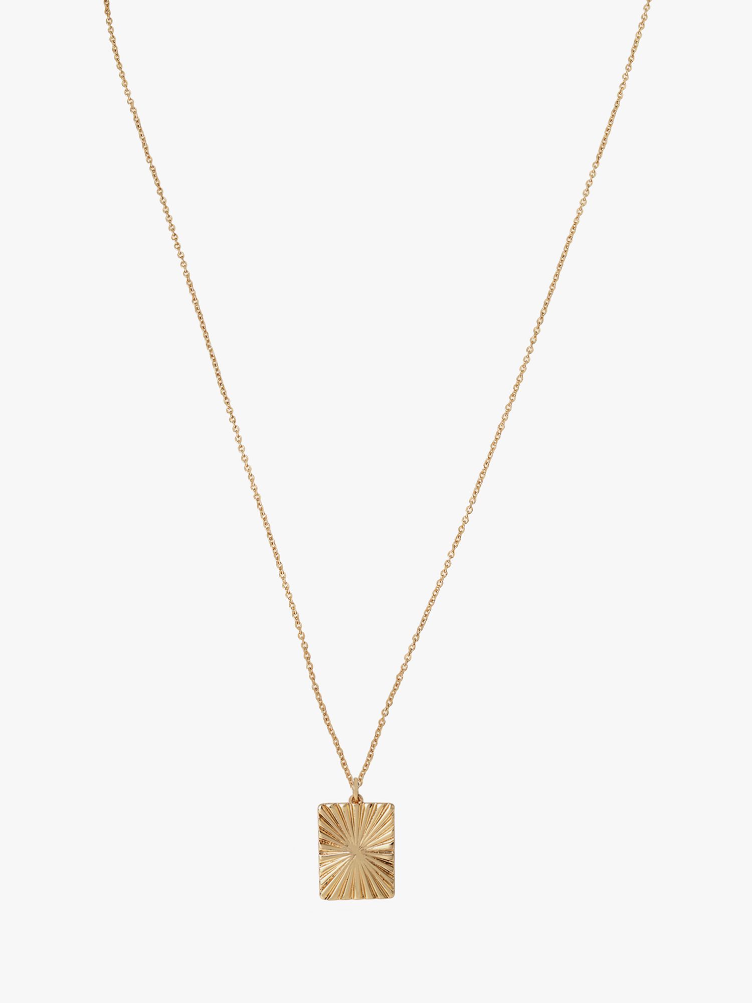 Buy AllSaints Textured Fan Chain Pendant Necklace, Warm Brass Online at johnlewis.com