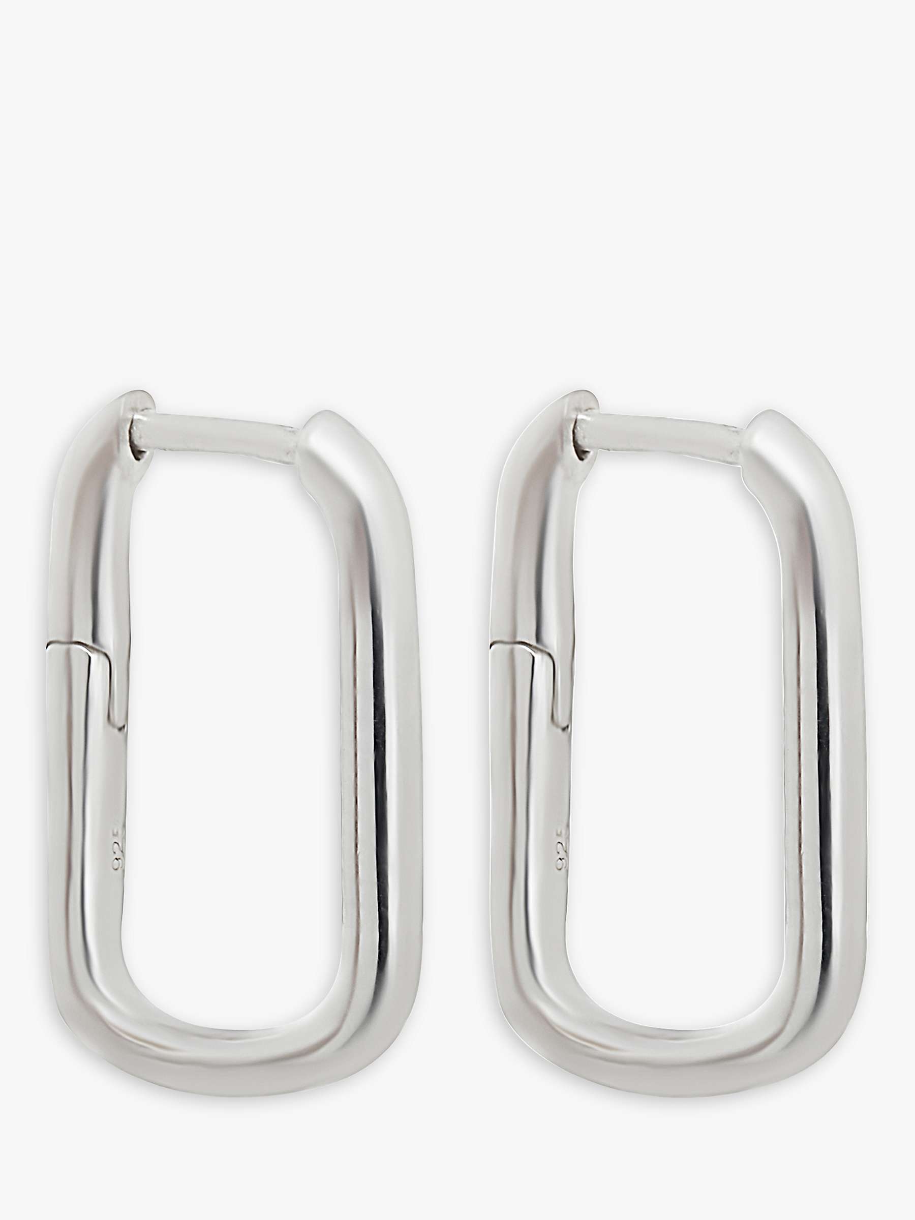 Buy Simply Silver Mini Rectangle Hoop Earrings, Silver Online at johnlewis.com