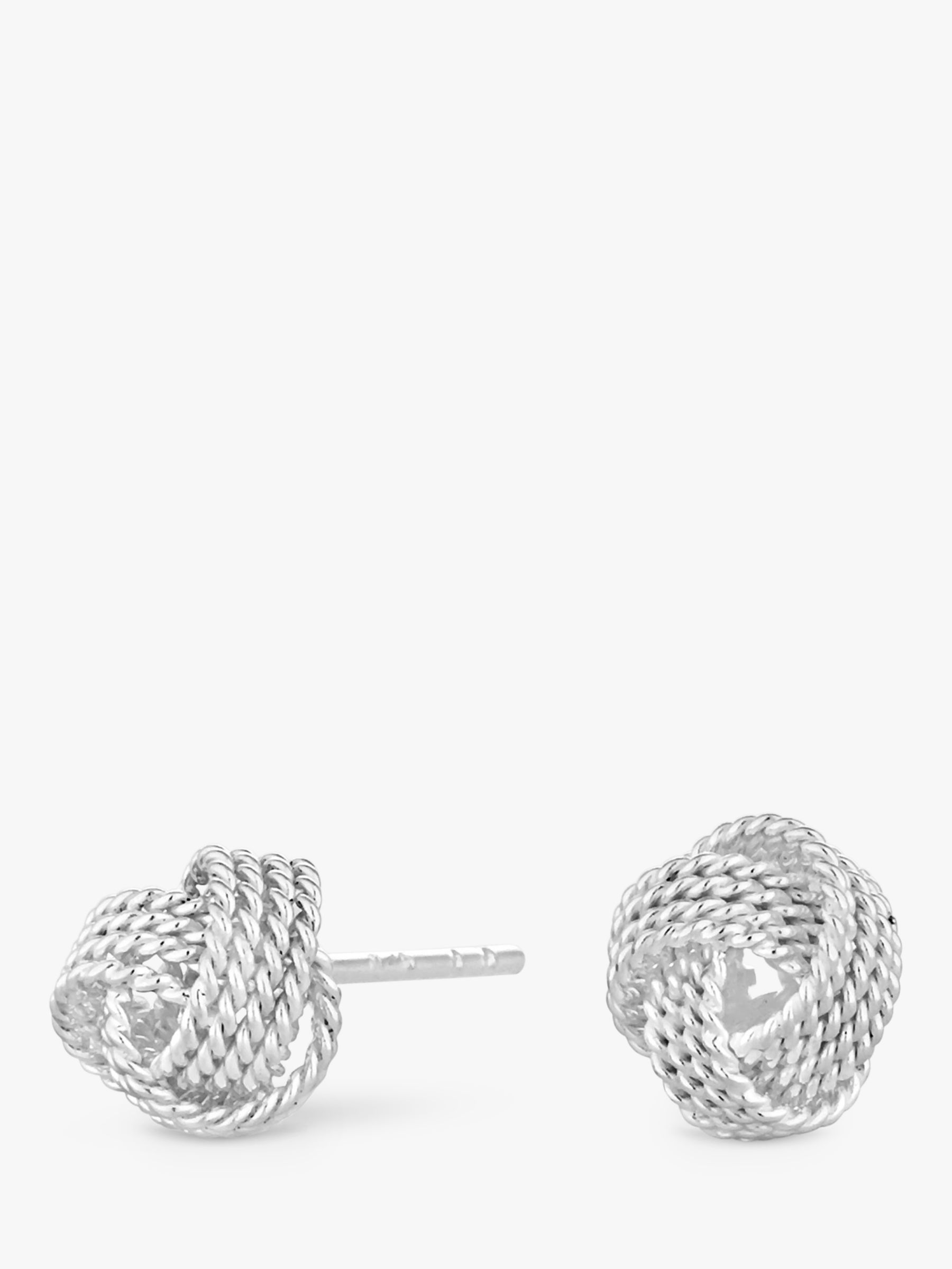 Silver Knotted rope stud earrings