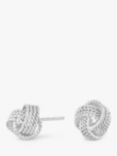 Simply Silver Rope Knot Stud Earrings, Silver