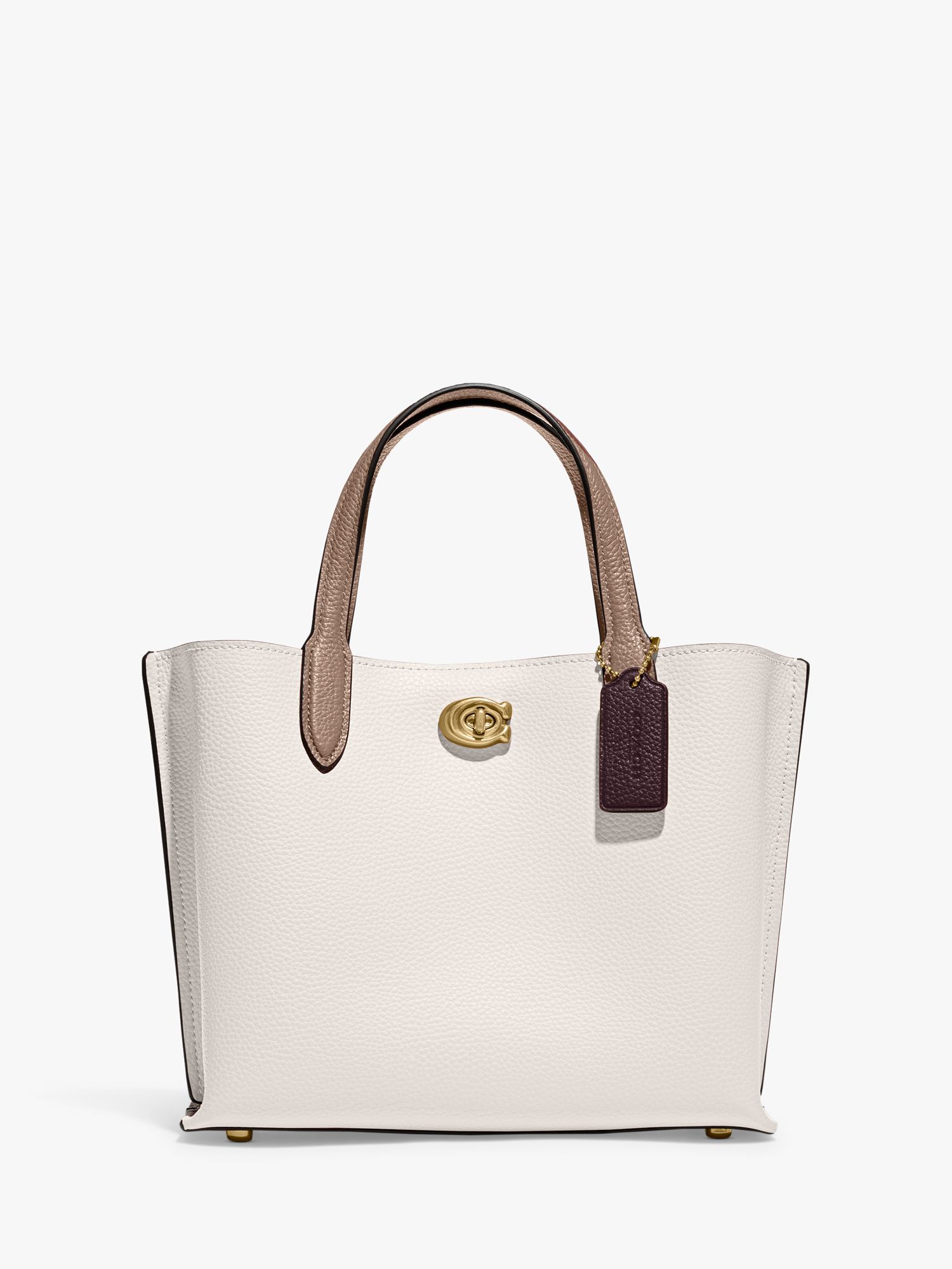 Coach Willow 24 Leather Shoulder Bag, Chalk at John Lewis & Partners