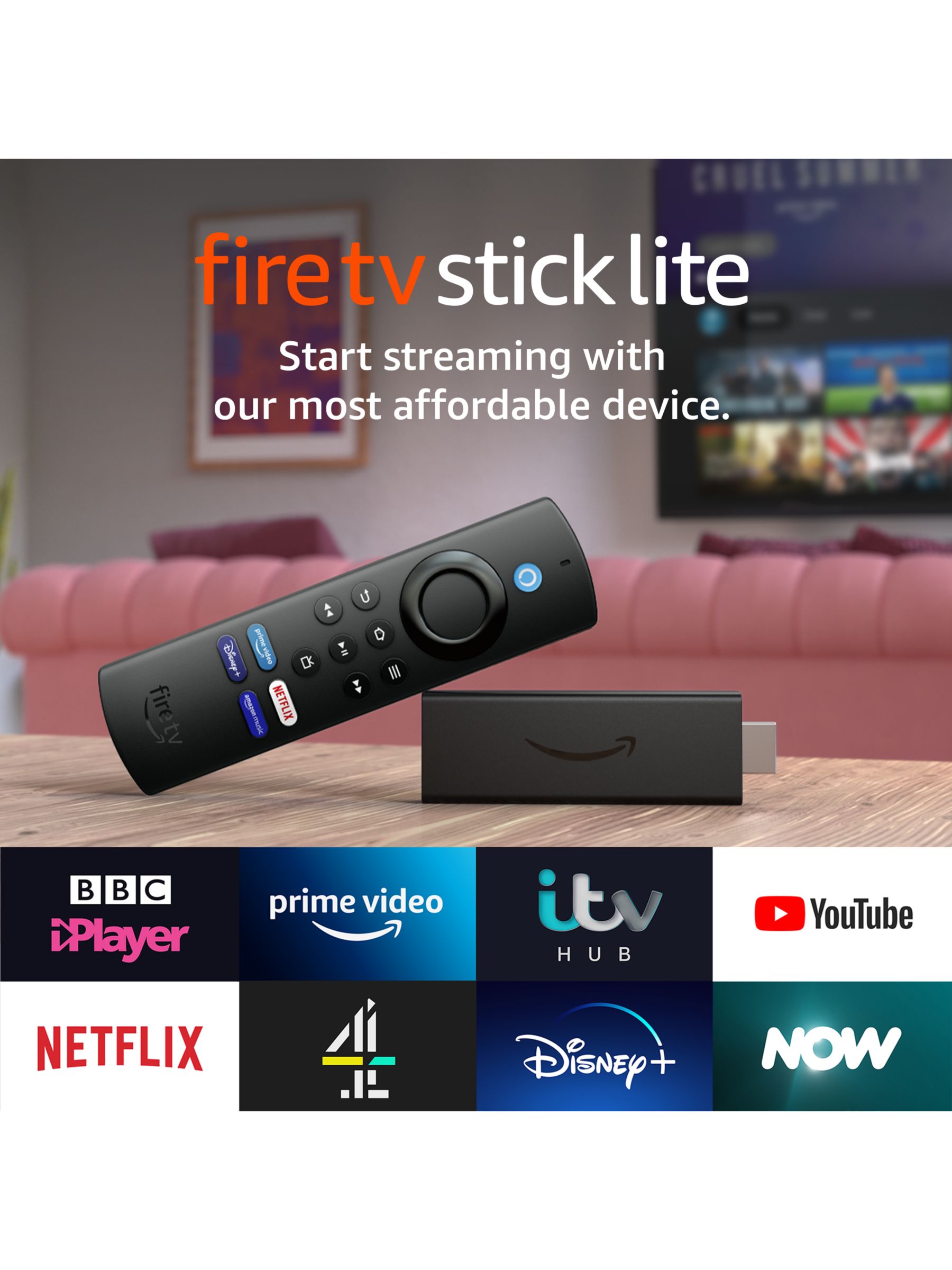 Amazon Fire TV Stick Lite HD Streaming Device with Alexa Voice Remote Lite
