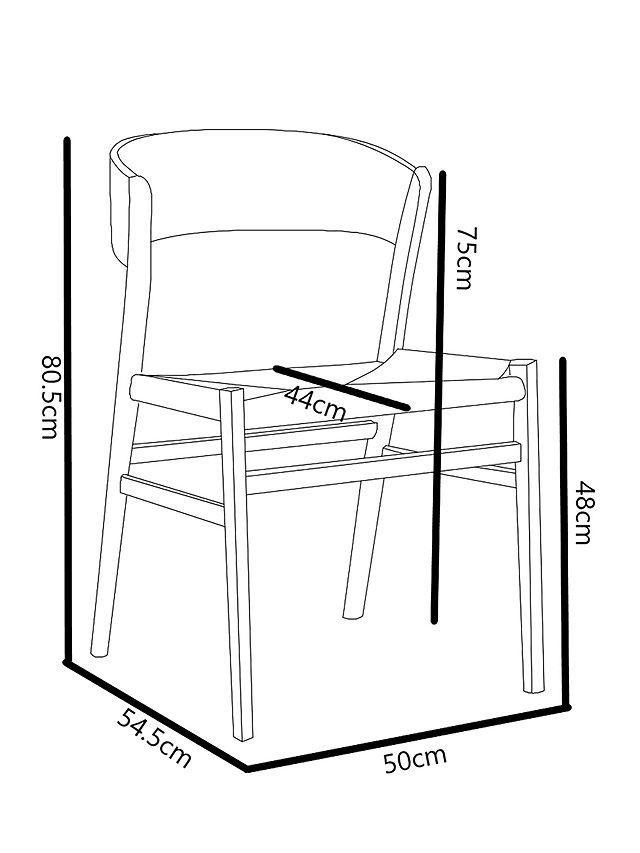 John Lewis Scandi Dining Chair, FSC Certified (Ash Wood), Black