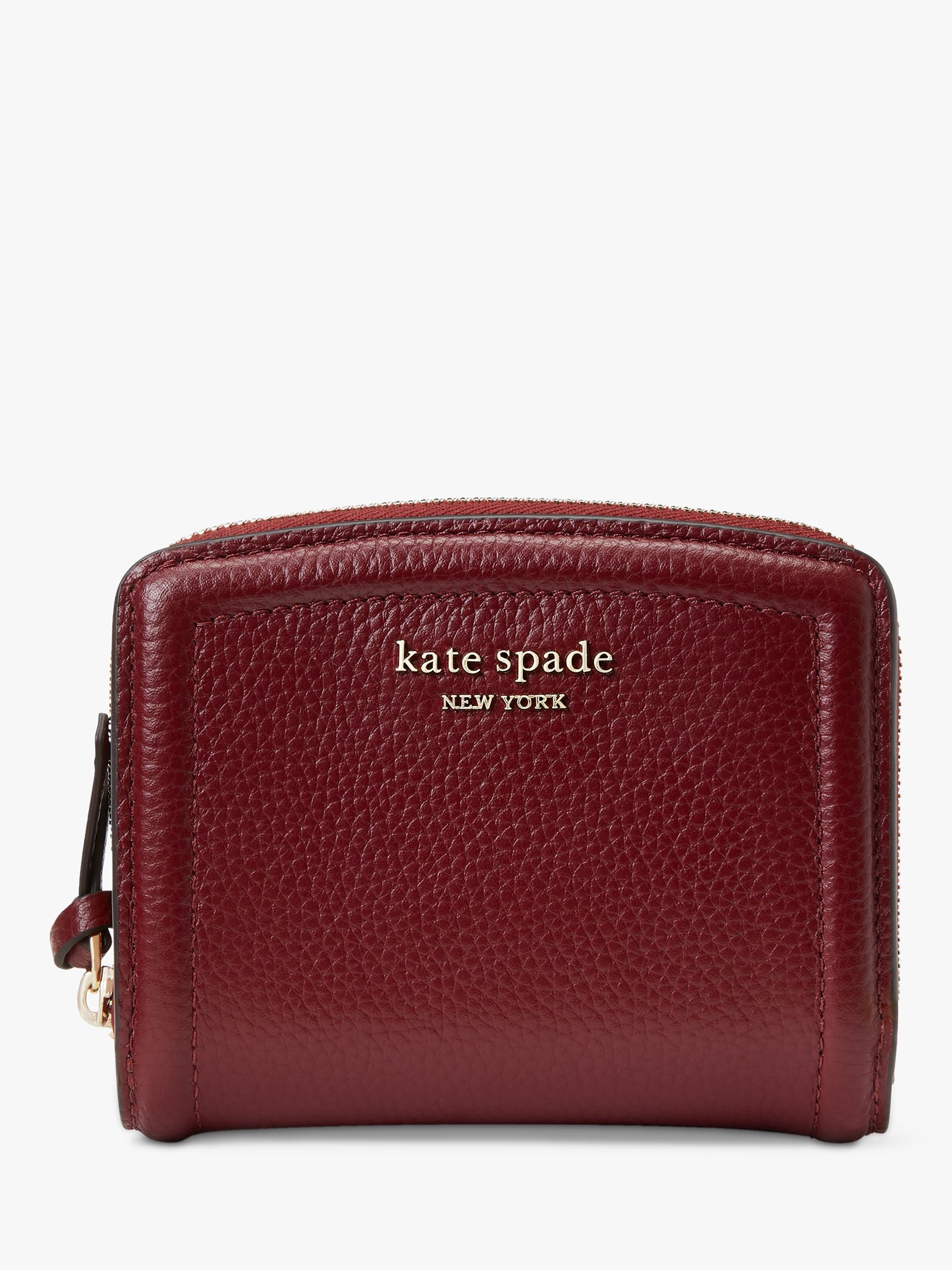 kate spade new york Knott Leather Compact Wallet, Autumnal Red at John  Lewis & Partners