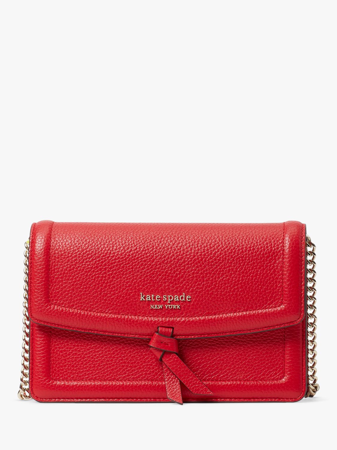 kate spade new york Knott Leather Chain Cross Body Bag, Autumnal Red at ...