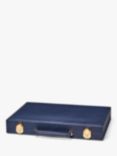 Aspinal of London Pebble Leather Backgammon Set, Bluemoon