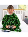 Minecraft Hugzee Oversized Fleece Hooded Blanket, Green/Black