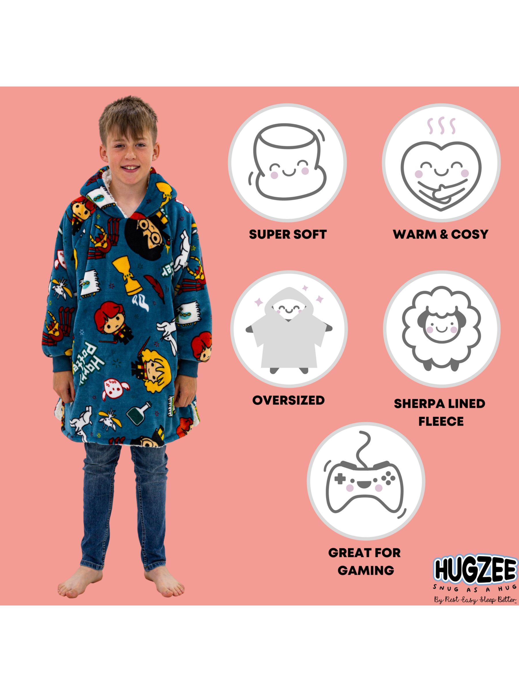 Buy Harry Potter Hugzee Oversized Fleece Hooded Blanket, Blue/Multi Online at johnlewis.com
