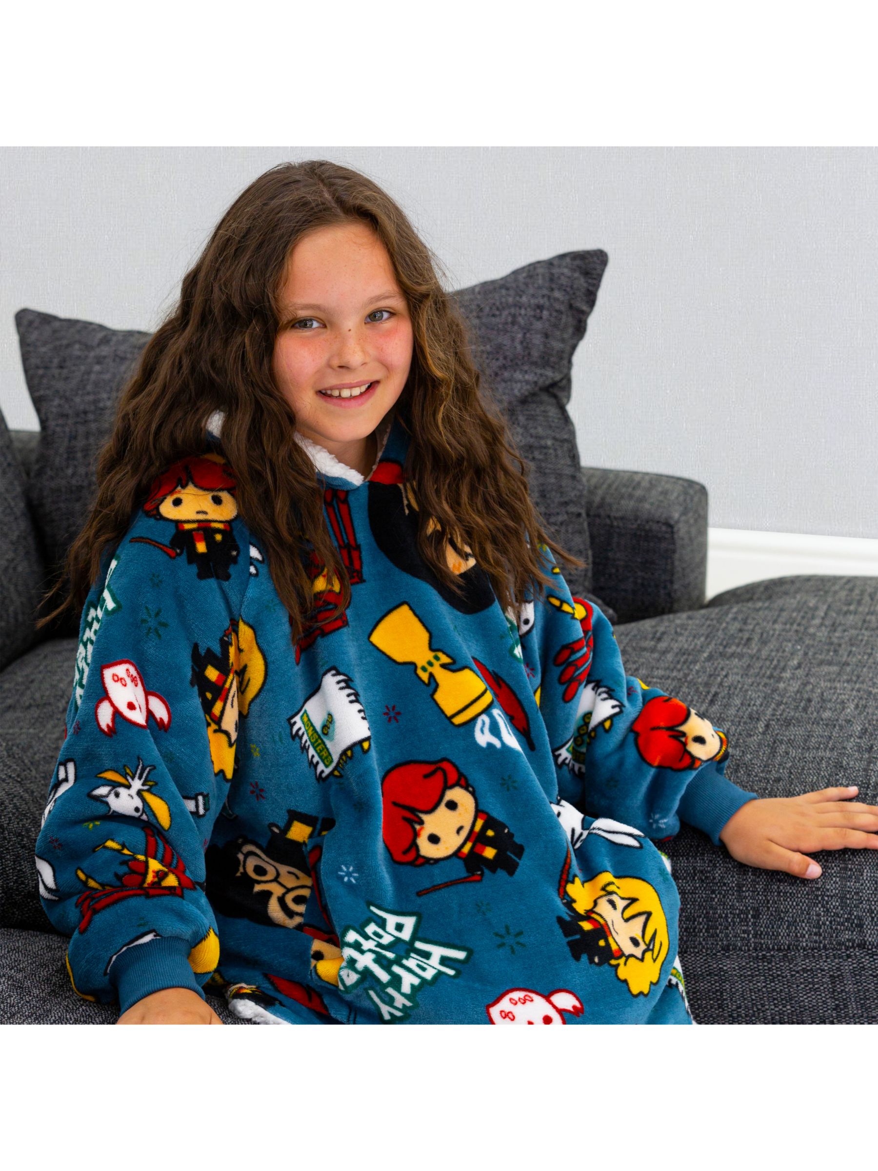 Buy Harry Potter Hugzee Oversized Fleece Hooded Blanket, Blue/Multi Online at johnlewis.com