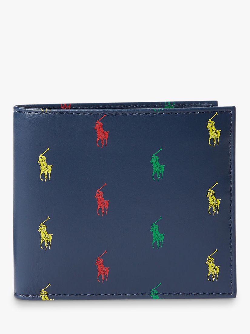 Polo Ralph Lauren Signature Pony Leather Wallet, Navy/Multi at John Lewis &  Partners