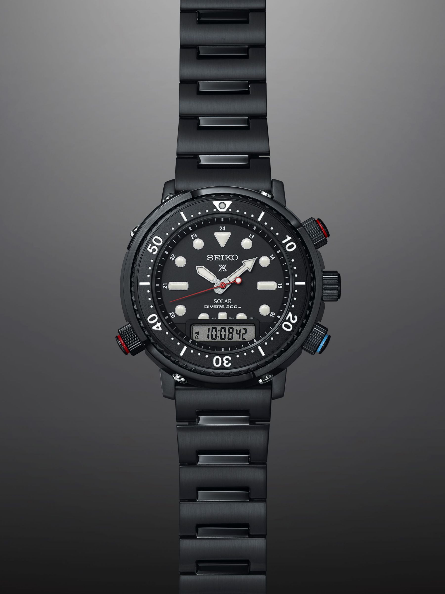Seiko SNJ037P1 Men's Prospex Limited Edition Commando Arnie Hybrid Diver's  Bracelet Strap Watch, Black at John Lewis & Partners