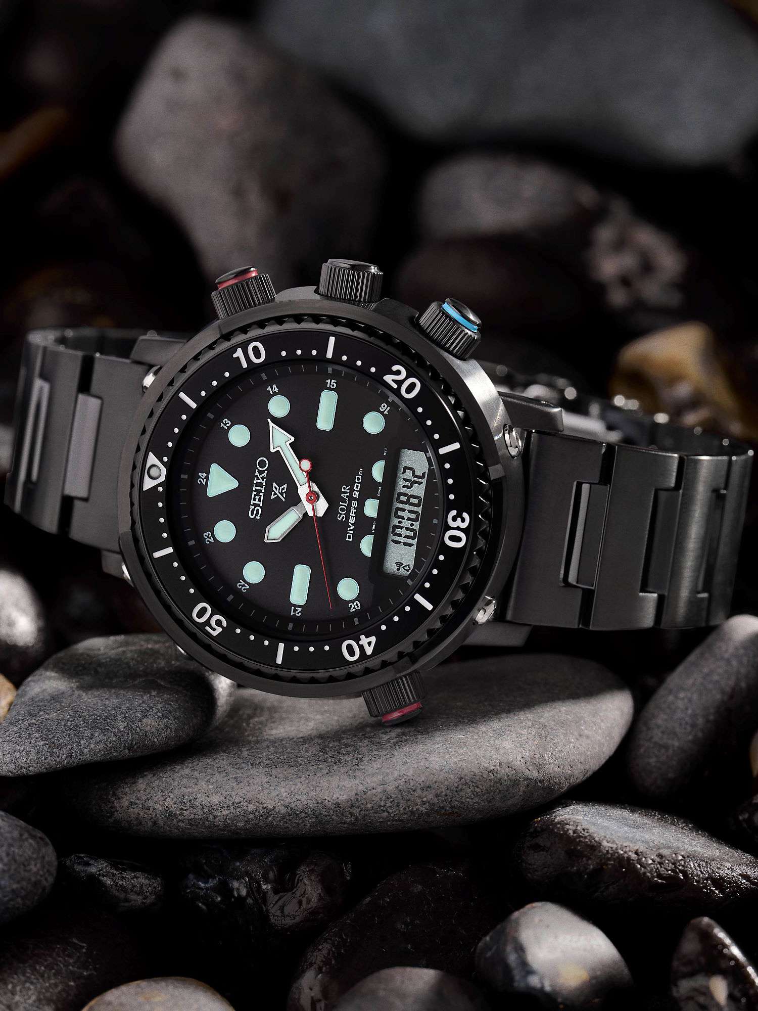 Buy Seiko SNJ037P1 Men's Prospex Limited Edition Commando Arnie Hybrid Diver's Bracelet Strap Watch, Black Online at johnlewis.com