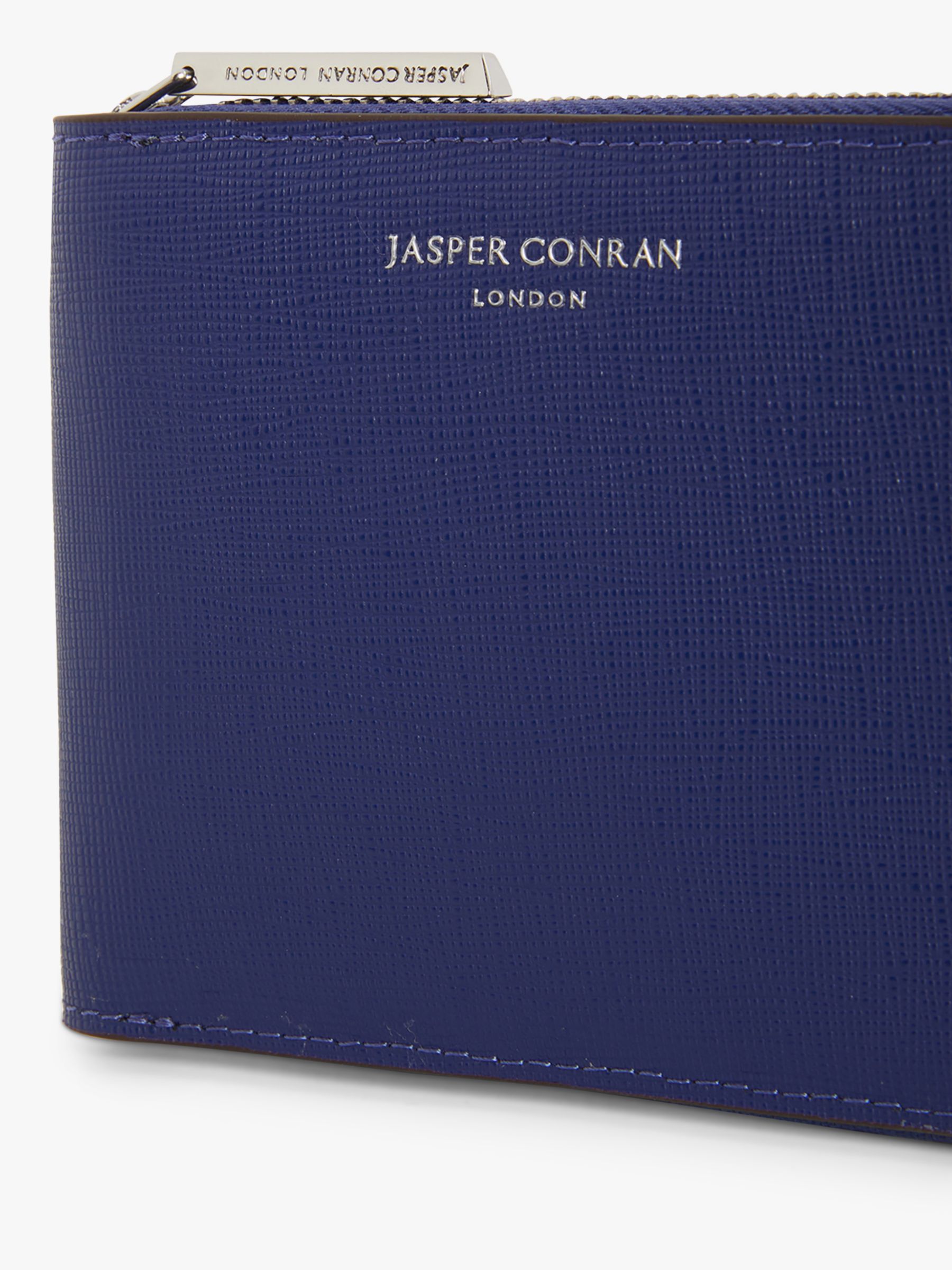 Jasper Conran London Bee Small Cross Hatch Leather Purse, Cobalt