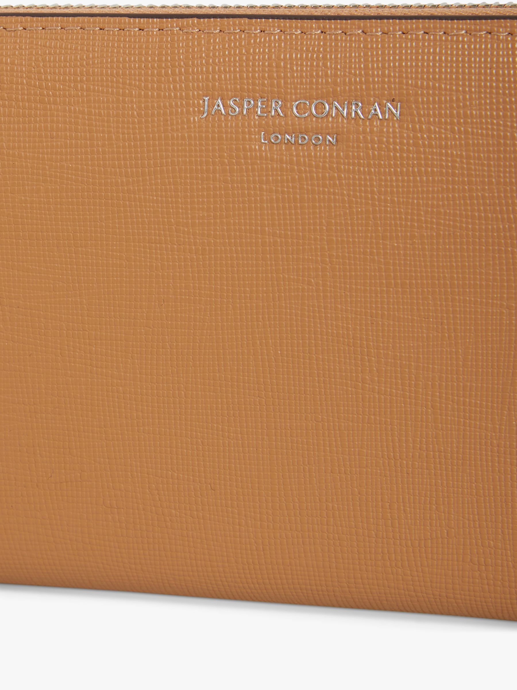 Buy Jasper Conran London Bee Large Cross Hatch Leather Purse, Camel Online at johnlewis.com