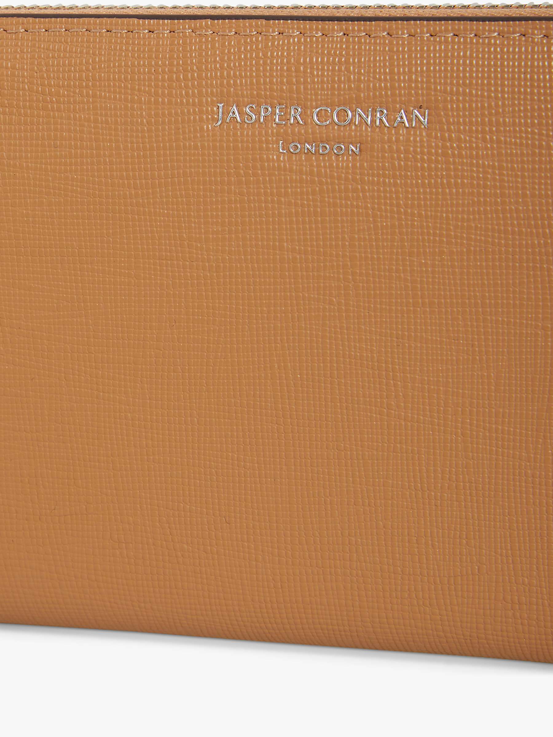 Buy Jasper Conran London Bee Large Cross Hatch Leather Purse, Camel Online at johnlewis.com