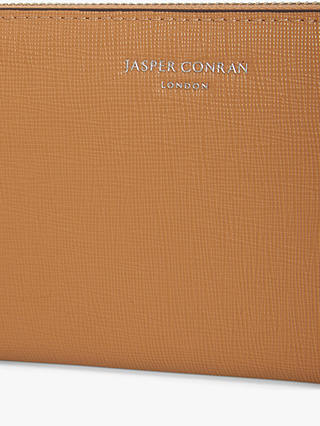 Jasper Conran London Bee Large Cross Hatch Leather Purse, Camel