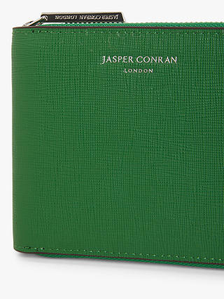 Jasper Conran London Bee Small Cross Hatch Leather Purse, Green