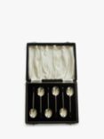 VF Jewellery Second Hand Silver Bean End Coffee Spoons, Set of 6, Dated Birmingham 1956
