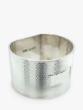 VF Jewellery Second Hand Silver D-Shaped Engine Turned Napkin Ring, Dated London 1964