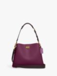 Coach Willow Leather Shoulder Bag, Deep Berry