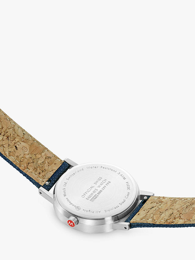 Mondaine Unisex SBB Classic Fabric Strap Watch, Blue A660.30314.40SBD