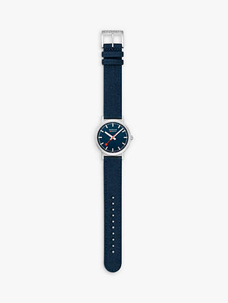 Mondaine Unisex SBB Classic Fabric Strap Watch, Blue A660.30314.40SBD