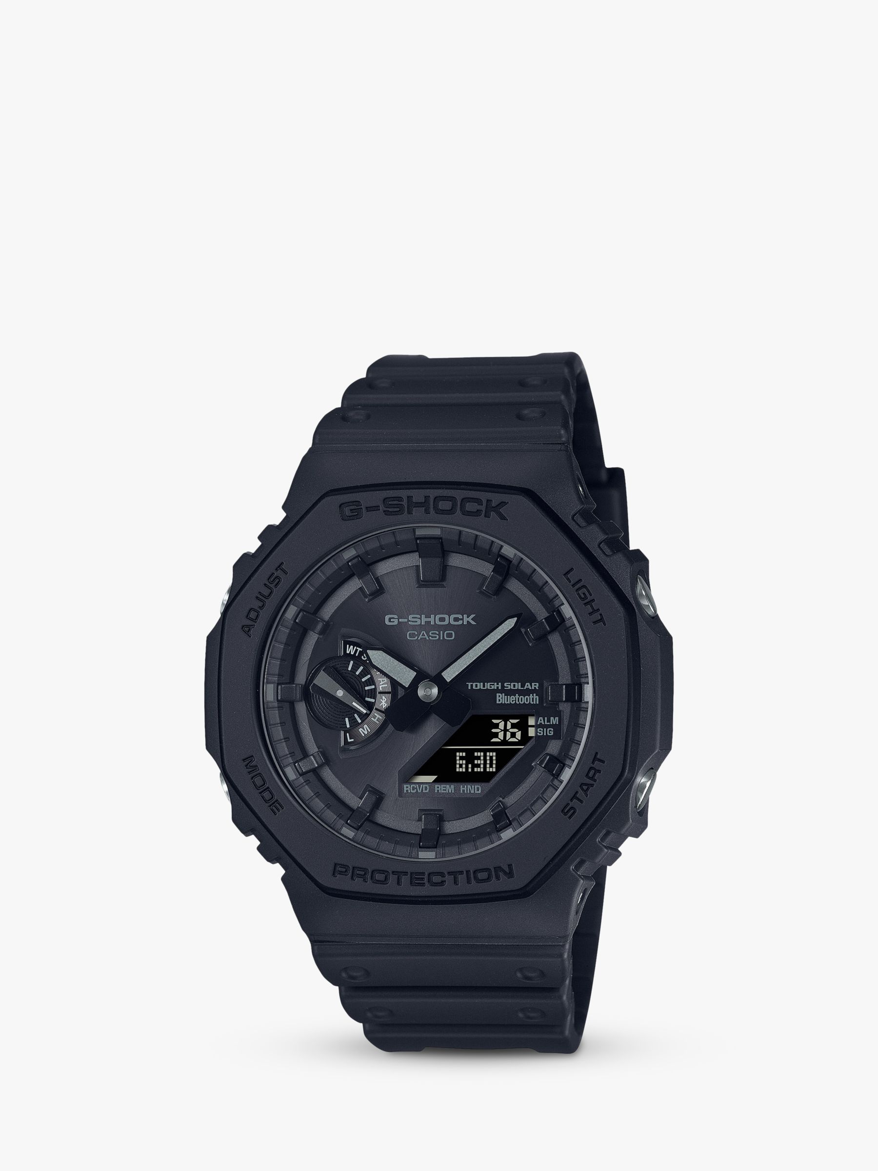 Casio Men's G-Shock Date Solar Resin Strap Watch, Black GA-2100-1A1ER ...