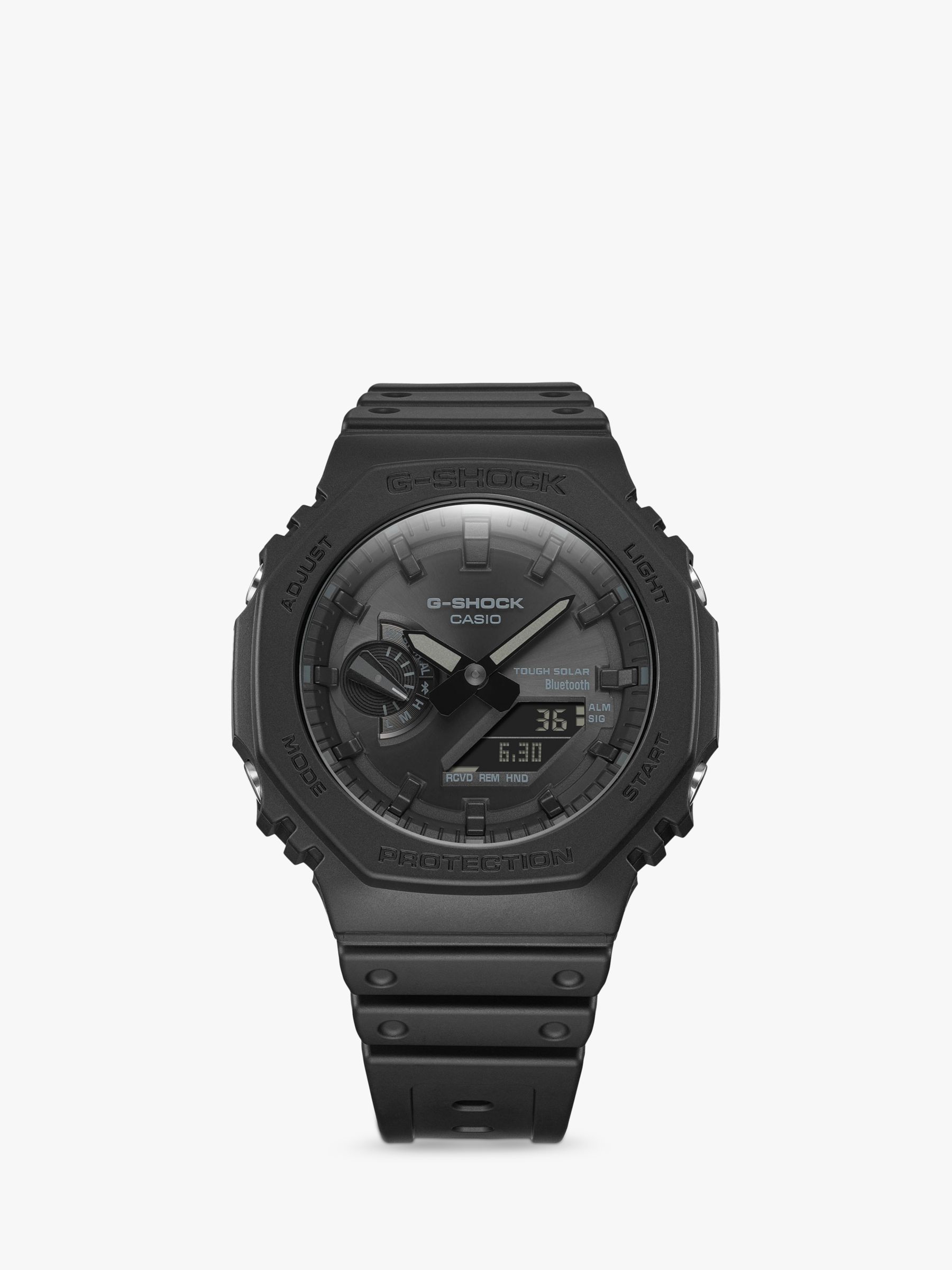 Casio Men's G-Shock Date Solar Resin Strap Watch, Black GA-2100-1A1ER at  John Lewis & Partners