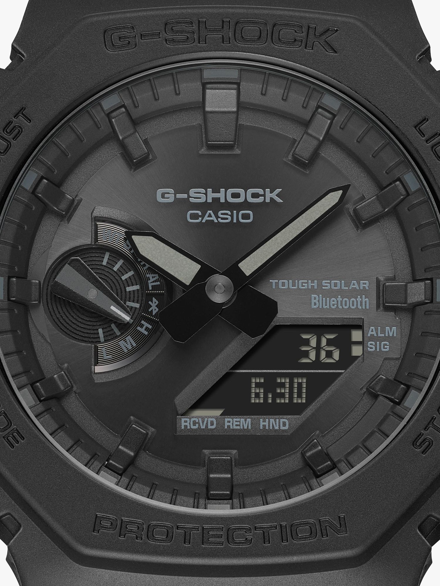 Casio Men's G-Shock Date Solar Resin Strap Watch, Black GA-2100-1A1ER