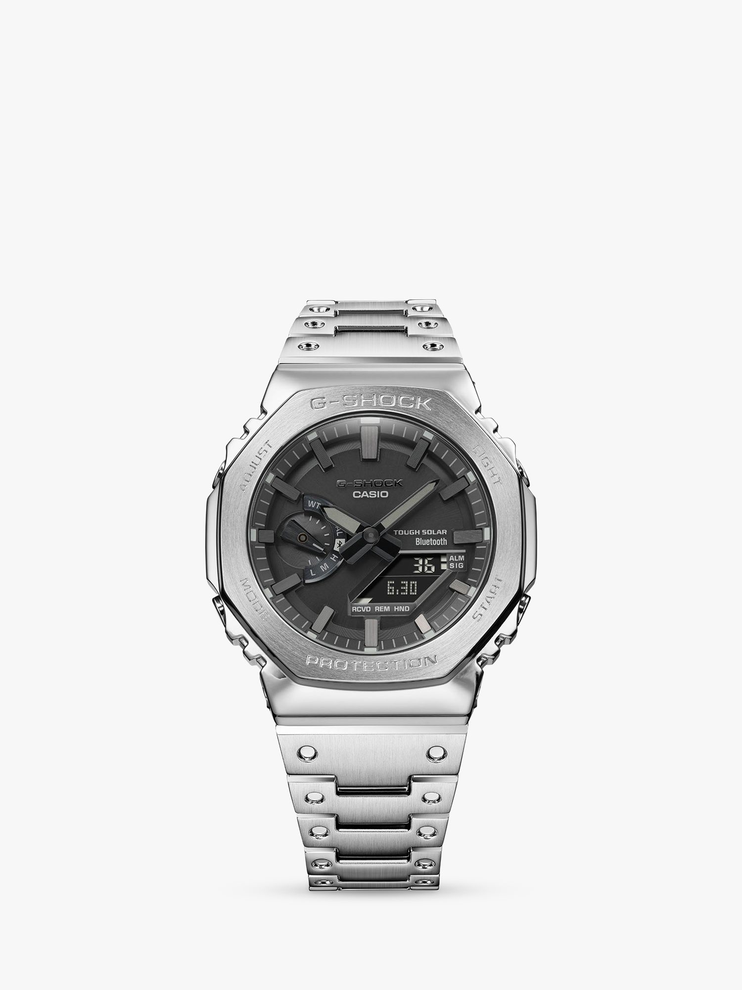 Casio GM-B2100D-1AER Men's G-Shock Bracelet Strap Watch, Silver at