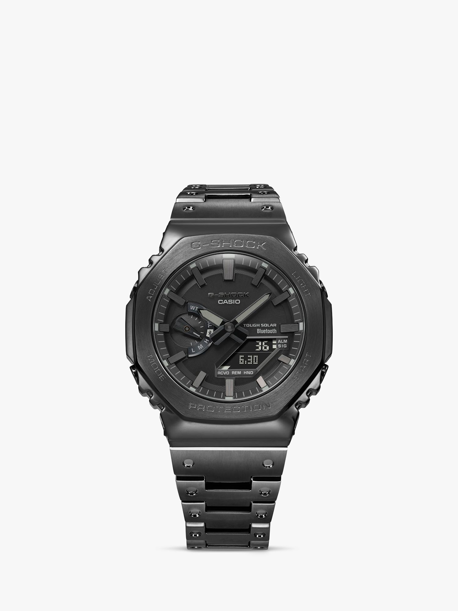 Casio Men's G-Shock Carbon Core Guard Solar Strap Watch, Black at John Lewis & Partners