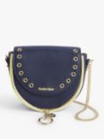 See By Chloé Mara Leather Eyelet Cross Body Bag, Graphite Blue