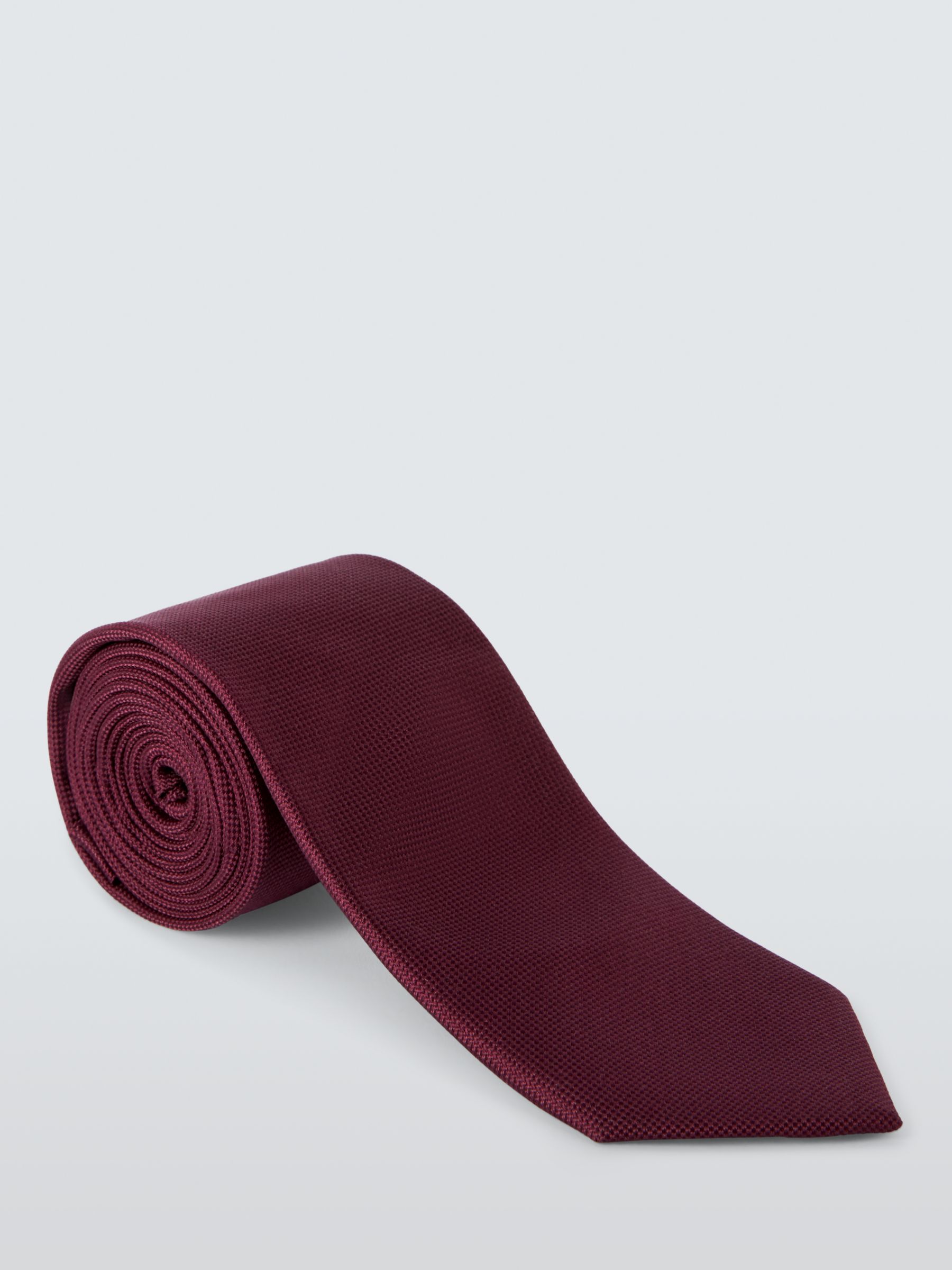 John Lewis Plain Silk Tie, Burgundy at John Lewis & Partners